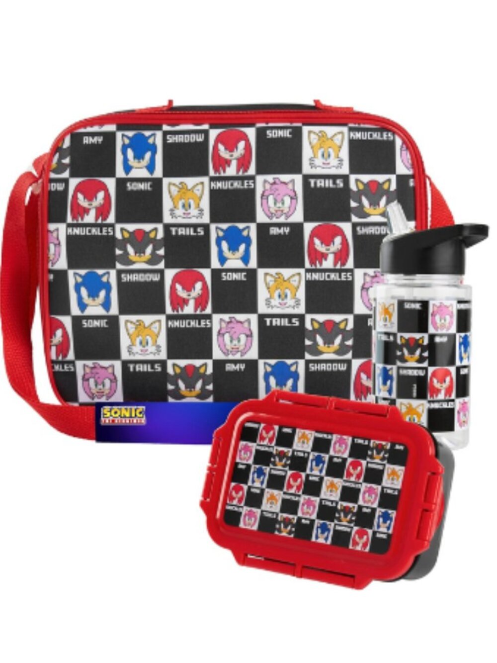 Sonic The Hedgehog Shadow Tails Knuckles Amy 3pc Lunch Set Bag Bottle